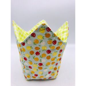 Set of 2 Fruity Microwave Pint Size Cozy for Hot or Cold Lemons Oranges Apples